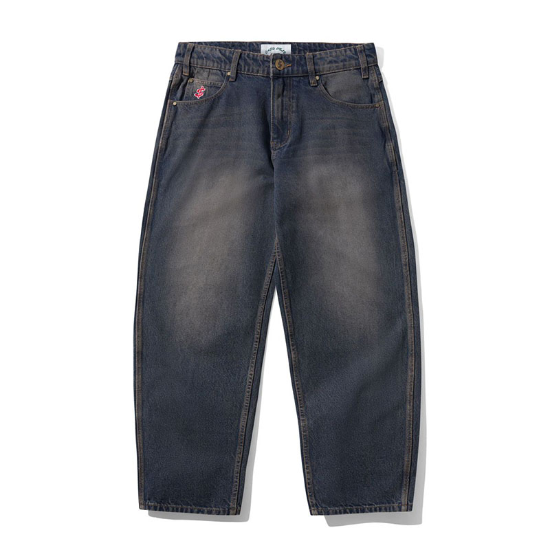 CASH ONLY(キャッシュオンリー)/ Logo Baggy Denim Jeans -DARK NAVY WASH-