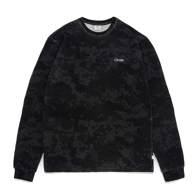 Civilist Berlin(シビリストベルリン)/ Thermal Waffle Longsleeve -STEALTH DIGI CAMO-