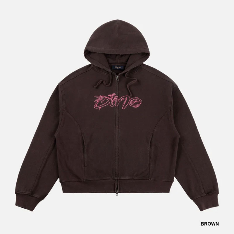Dime MTL(ダイム)/ DISTRESSED TERRY ZIP HOODIE -2COLOR-
