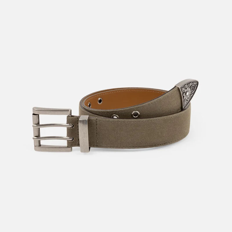 Dime MTL(ダイム)/ WAXED CANVAS BELT -BROWN-