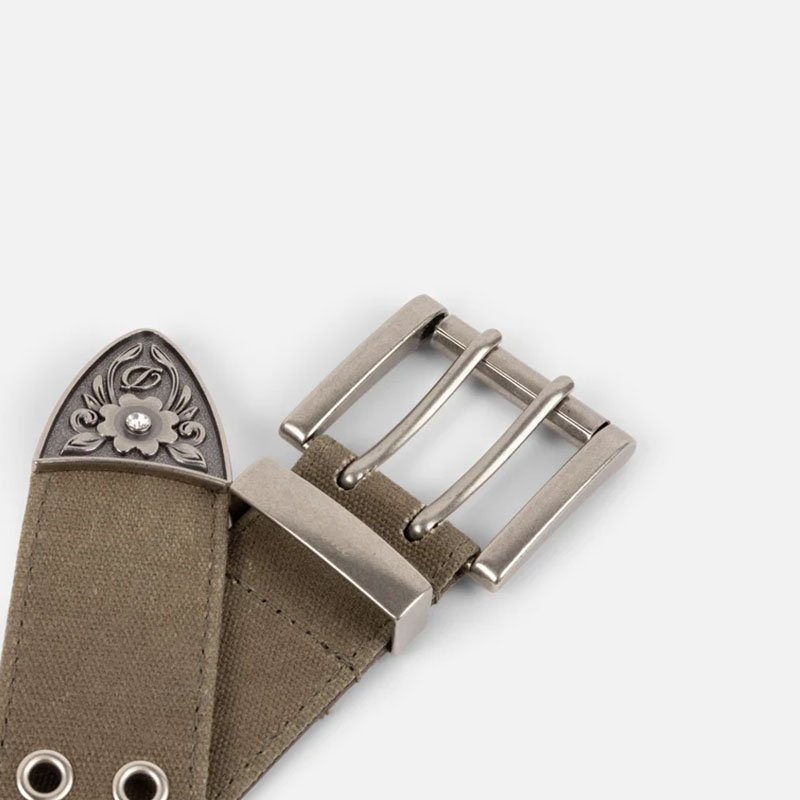 Dime MTL(ダイム)/ WAXED CANVAS BELT -BROWN-