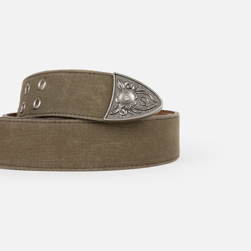Dime MTL(ダイム)/ WAXED CANVAS BELT -BROWN-