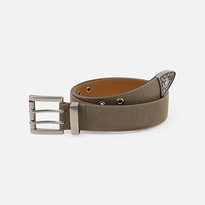 Dime MTL(ダイム)/ WAXED CANVAS BELT -BROWN-