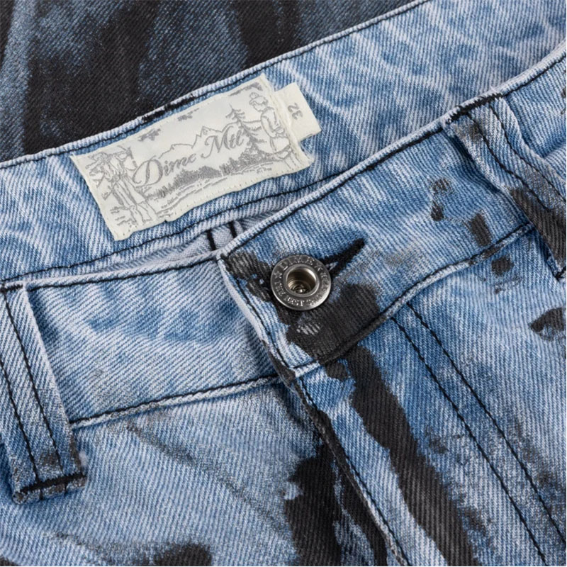 Dime MTL(ダイム)/ RELAXED DENIM PANTS -LT.BLUE(BLACK PAINT)-