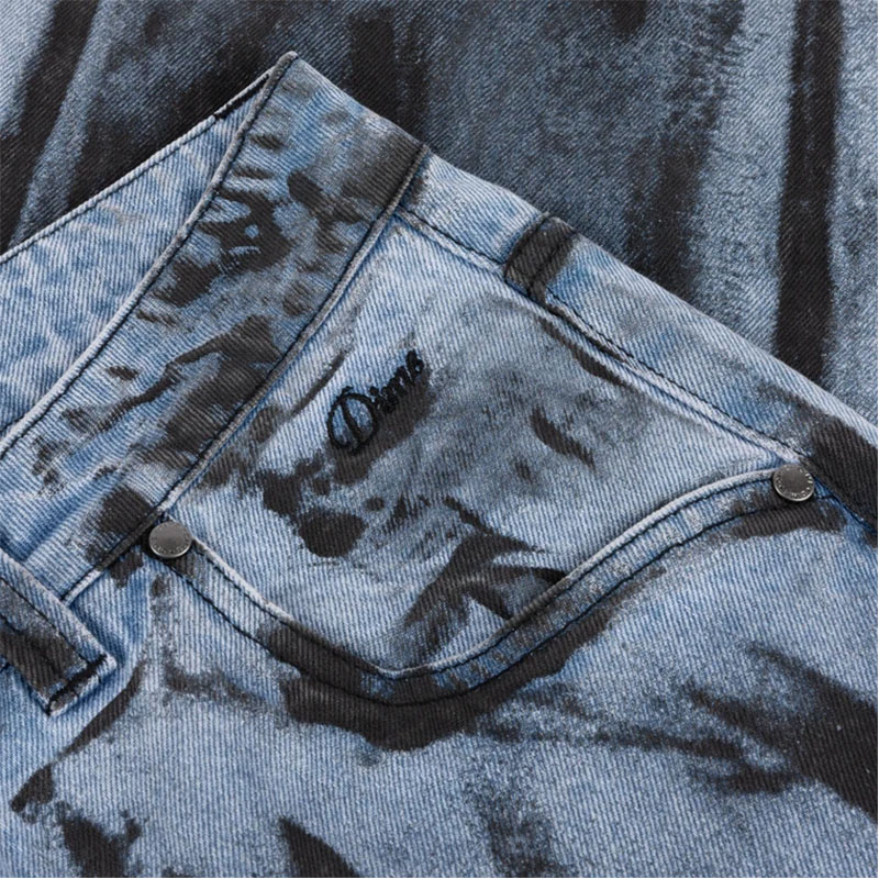 Dime MTL(ダイム)/ RELAXED DENIM PANTS -LT.BLUE(BLACK PAINT)-