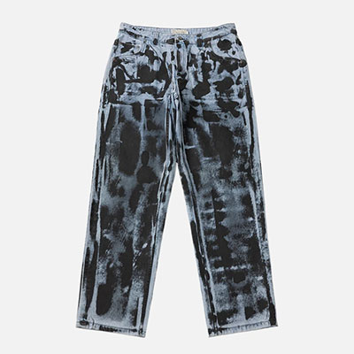 Dime MTL(ダイム)/ RELAXED DENIM PANTS -LT.BLUE(BLACK PAINT)-