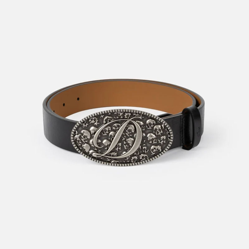 Dime MTL(ダイム)/ SKULL LEATHER BELT -BLACK-