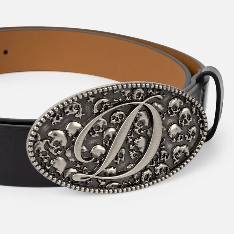 Dime MTL(ダイム)/ SKULL LEATHER BELT -BLACK-