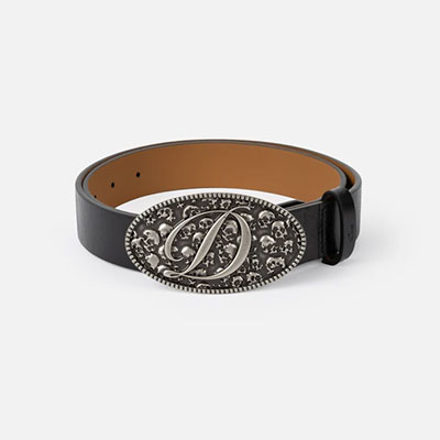 Dime MTL(ダイム)/ SKULL LEATHER BELT -BLACK-
