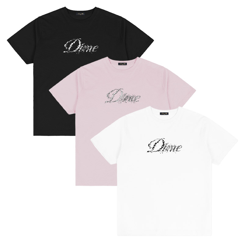 Dime MTL(ダイム)/ Cursive Smashed T-Shirt -3COLOR-