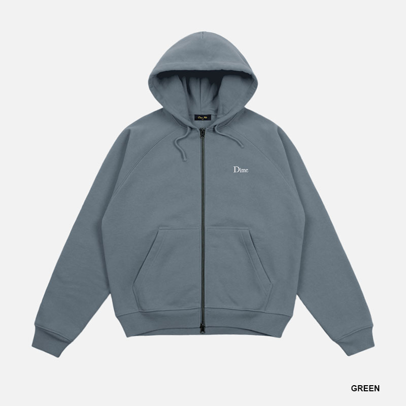 Dime MTL(ダイム)/ CLASSIC SMALL LOGO ZIP HOODIE -3.COLOR-