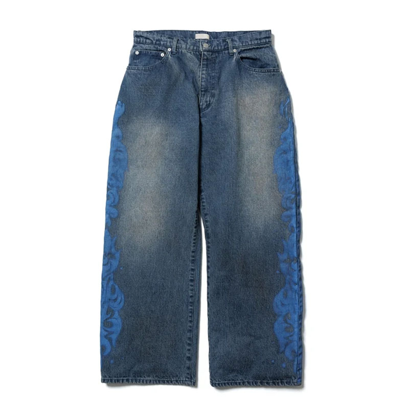 F-LAGSTUF-F(フラグスタフ)/ 5POCKET TRIBAL FIRE DENIM BAGGY TROUSER -INDIGO-