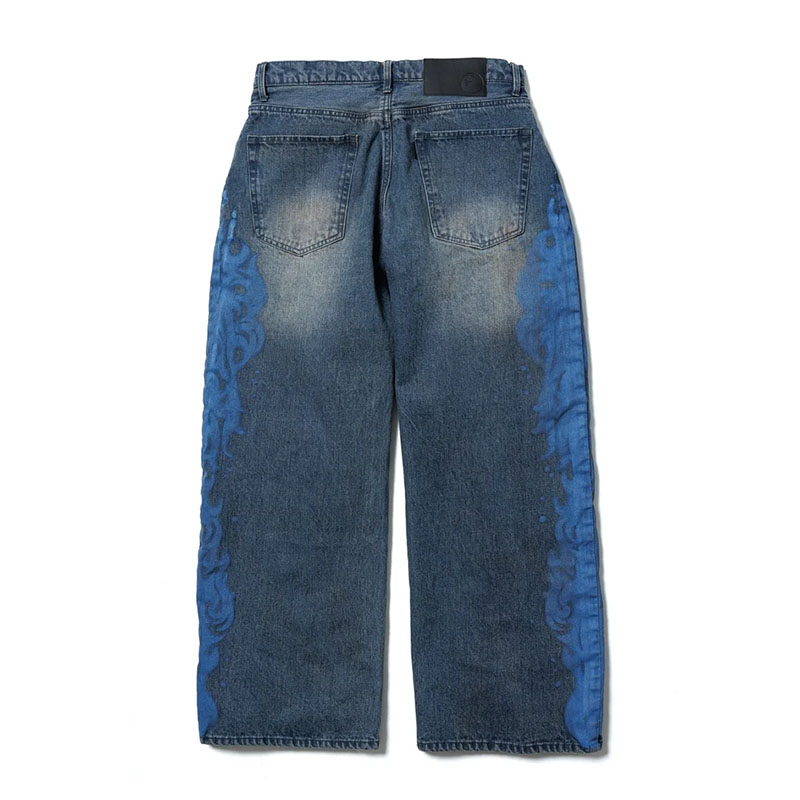 F-LAGSTUF-F(フラグスタフ)/ 5POCKET TRIBAL FIRE DENIM BAGGY TROUSER -INDIGO-