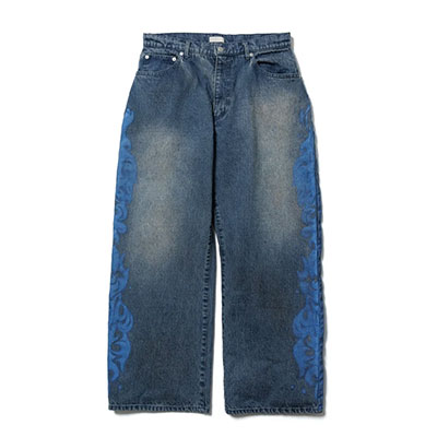 F-LAGSTUF-F(フラグスタフ)/ 5POCKET TRIBAL FIRE DENIM BAGGY TROUSER -INDIGO-