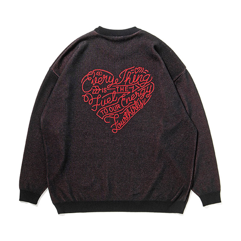 430(フォーサーティー)/ "HEARTS" SWEATER -BLACK-