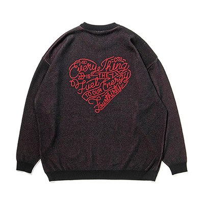 430(フォーサーティー)/ "HEARTS" SWEATER -BLACK-