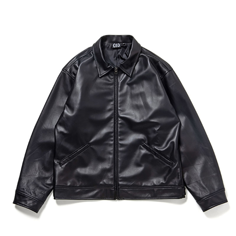 430(フォーサーティー)/ LEATHER TRACKER JACKET -BLACK-