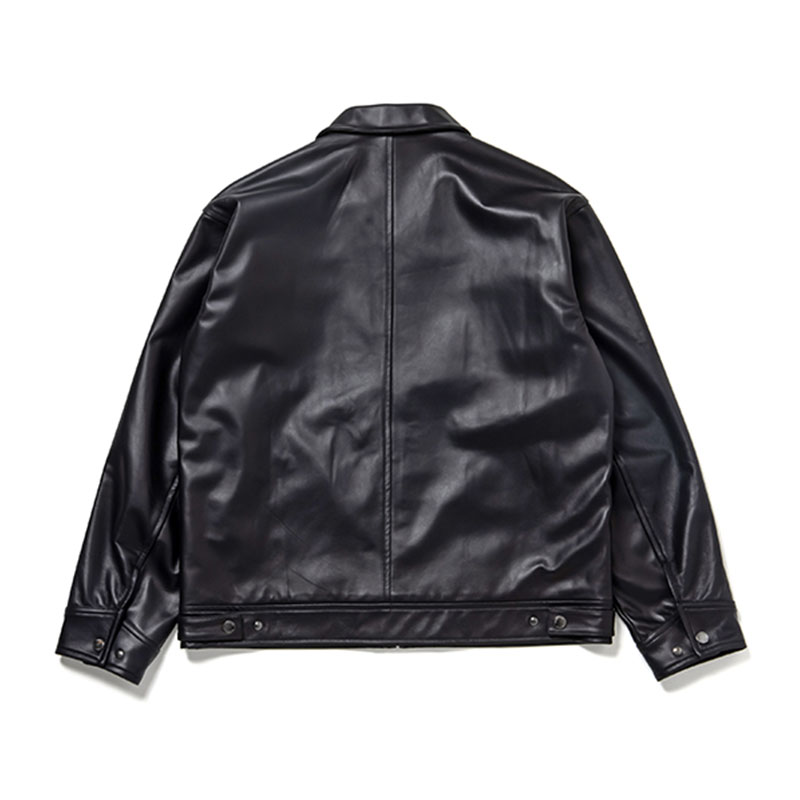430(フォーサーティー)/ LEATHER TRACKER JACKET -BLACK-