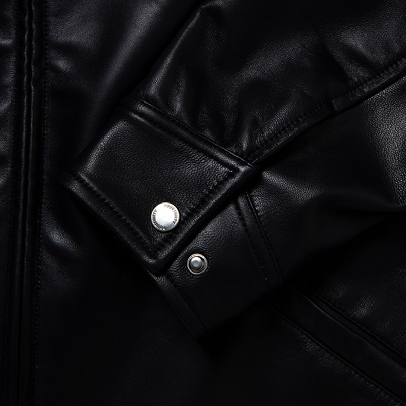 430(フォーサーティー)/ LEATHER TRACKER JACKET -BLACK-