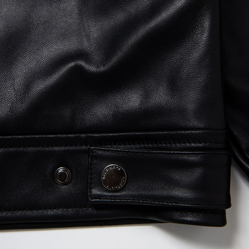 430(フォーサーティー)/ LEATHER TRACKER JACKET -BLACK-
