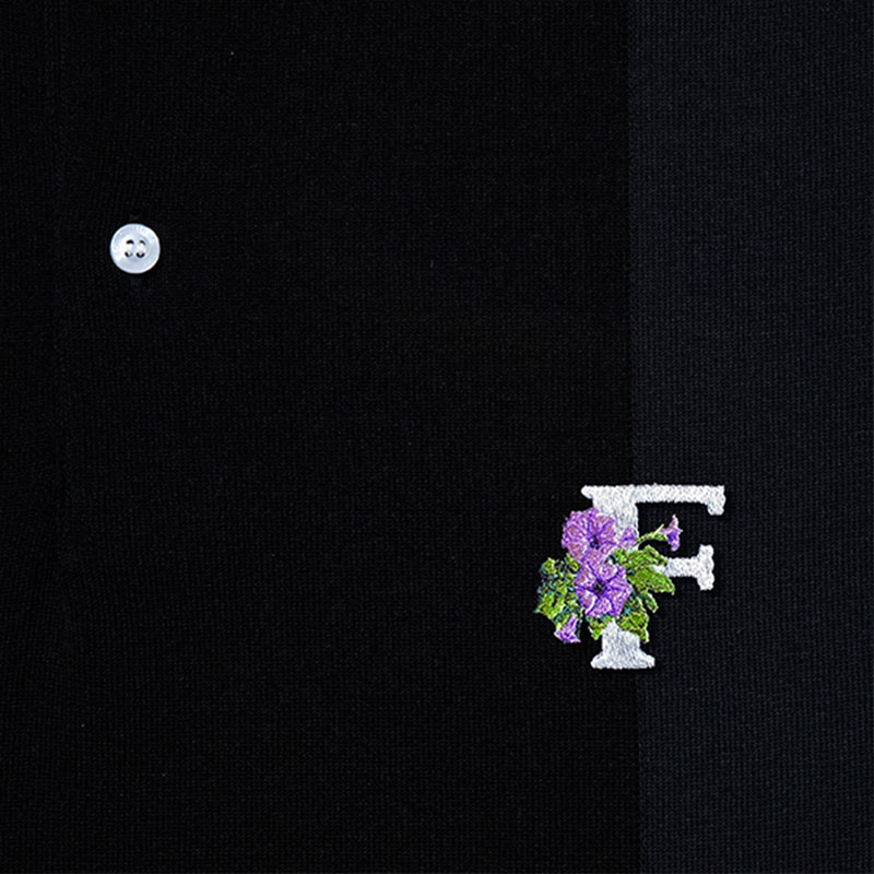 430(フォーサーティー)/ S/S BC KNIT POLO -BLACK-
