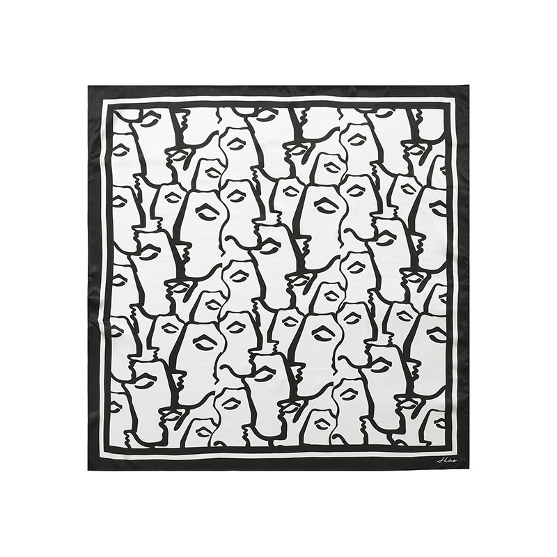 HELAS(ヘラス)/ DIEUX GRECS SILK SCARF -WHITE/BLACK-