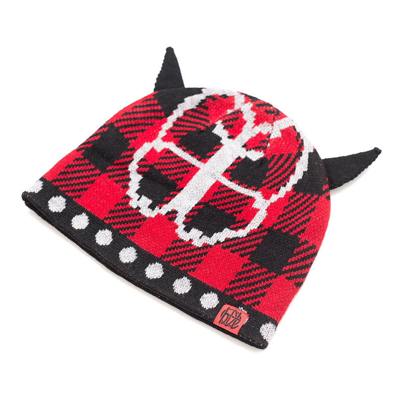 Hoddle Skateboards（ホドル）/ BUTTERFLY HORN BEANIE -RED-