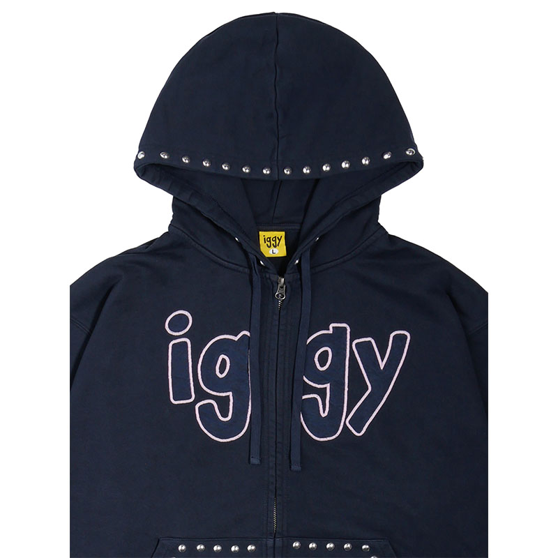iggy(イギー)/ GARMENT DYE STUDDED HOODIE (iggy/E.S.P. Capsule Collection) -NAVY-