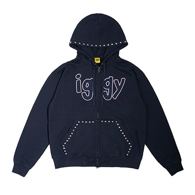 iggy(イギー)/ GARMENT DYE STUDDED HOODIE (iggy/E.S.P. Capsule Collection) -NAVY-
