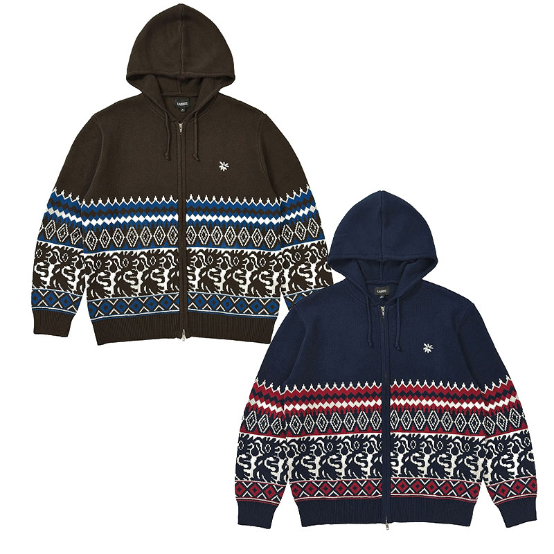 LABROS(ラブロス)/ TRIBAL HOODED ZIP SWEATER -2.COLOR-