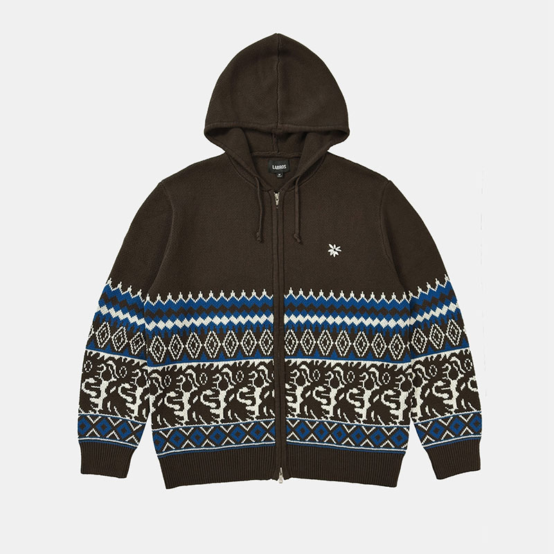 LABROS(ラブロス)/ TRIBAL HOODED ZIP SWEATER -2.COLOR-(BROWN)