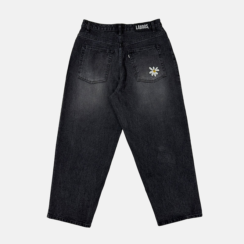 LABROS(ラブロス)/ SMART DAISY CAT BRUSH BAGGY JEANS -BLACK-