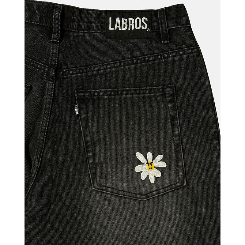 LABROS(ラブロス)/ SMART DAISY CAT BRUSH BAGGY JEANS -BLACK-