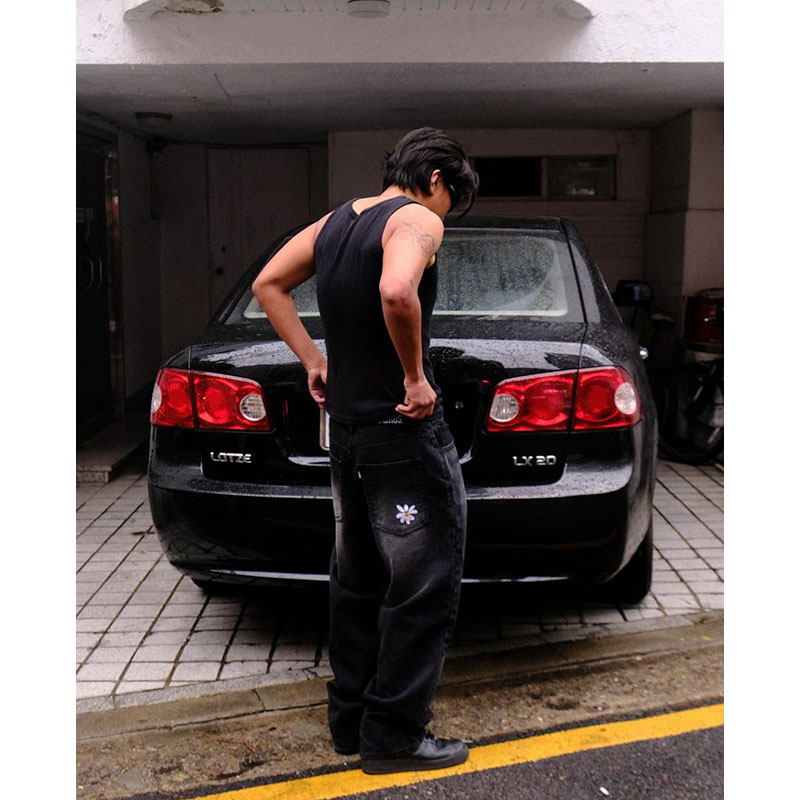 LABROS(ラブロス)/ SMART DAISY CAT BRUSH BAGGY JEANS -BLACK-