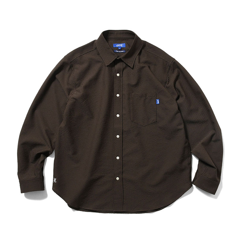 LFYT(エルエフワイティー)/ SEERSUCKER BIG SHIRT -BROWN-