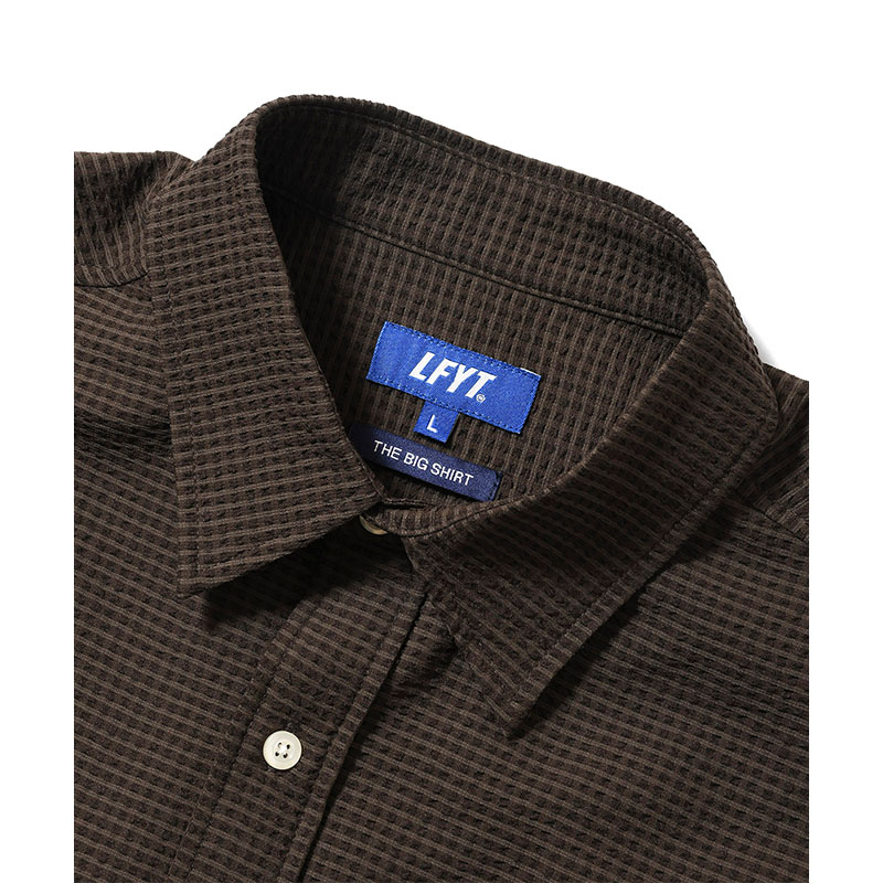 LFYT(エルエフワイティー)/ SEERSUCKER BIG SHIRT -BROWN-