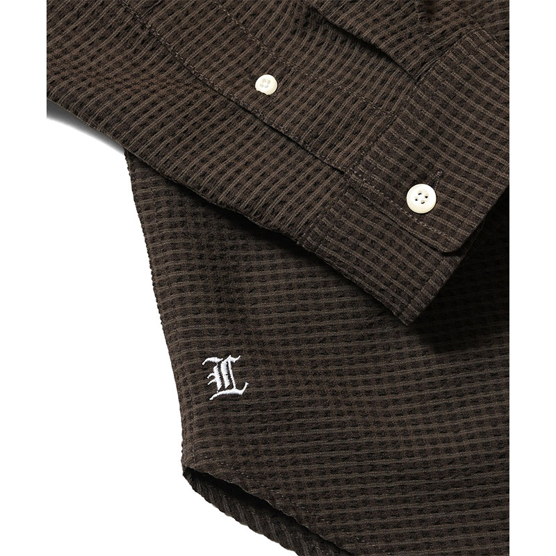 LFYT(エルエフワイティー)/ SEERSUCKER BIG SHIRT -BROWN-