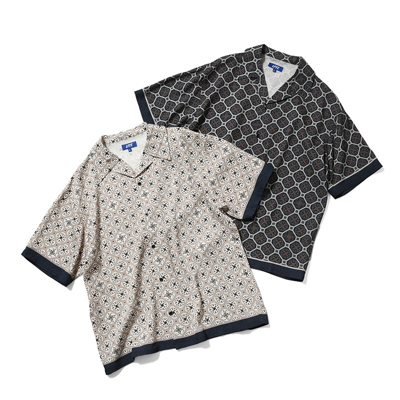LFYT(エルエフワイティー)/ ARABESQUE PATTERN OPEN COLLAR SHIRT -2.COLOR-