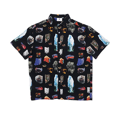 Poetic Collective(ポエティックコレクティブ)/ And Collage Short Sleeve Shirt -BLACK-