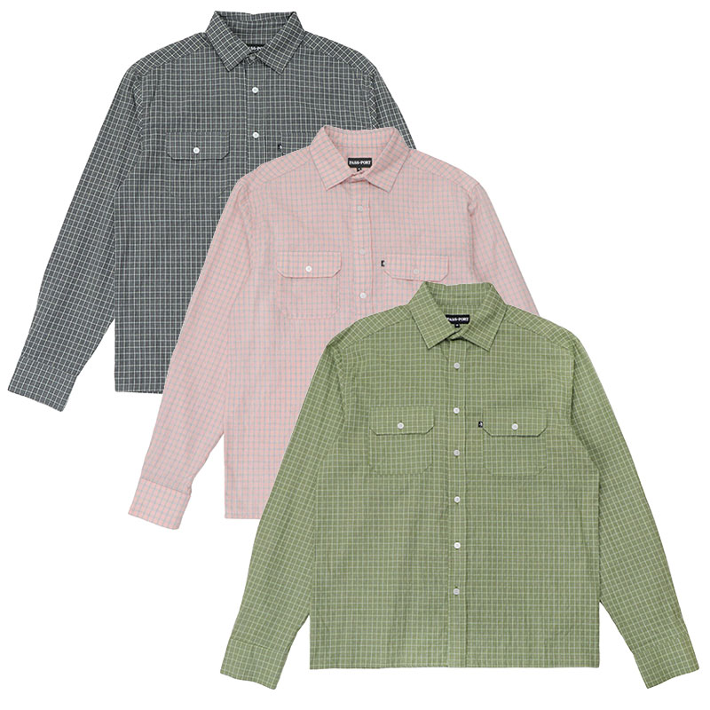 PASS PORT(パスポート)/ Workers Check Shirt Long-sleeve -3.COLOR-