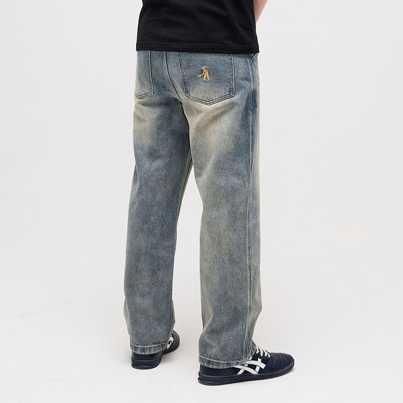 PASS PORT(パスポート)/ Workers Club Straight Leg Jean -FADED WASH GREY-