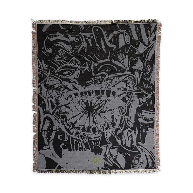 PASS PORT(パスポート)/ Goes Around Throw Blanket -BLACK-