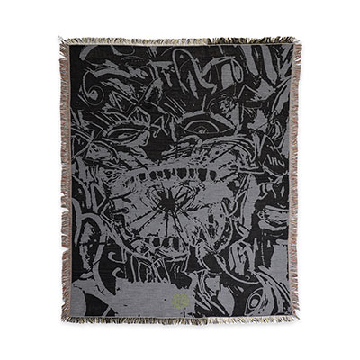 PASS PORT(パスポート)/ Goes Around Throw Blanket -BLACK-
