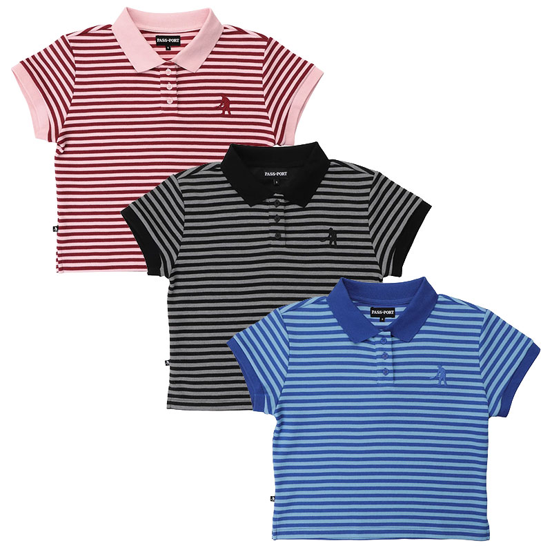 PASS PORT(パスポート)/ Striped Baby Polo -3.COLOR- (LADIES)