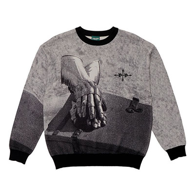 PASS PORT(パスポート)/ Gauntlets Knit Sweater -BLACK-