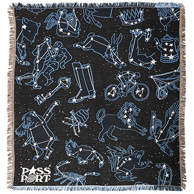 PASS PORT(パスポート)/ Stargazer Throw Blanket -BLACK-