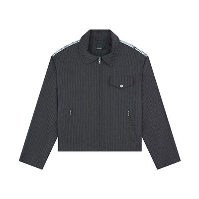 RASSVET(ラスベート)/ PINSTRIPE SCRIBBLE SNAP JACKET -GREY-
