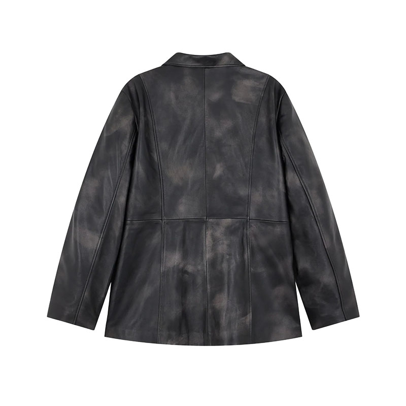 RASSVET(ラスベート)/ THIN LEATHER BLAZER -BLACK-