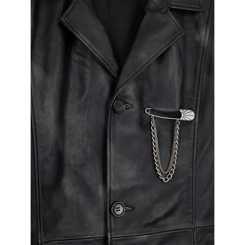 RASSVET(ラスベート)/ THIN LEATHER BLAZER -BLACK-