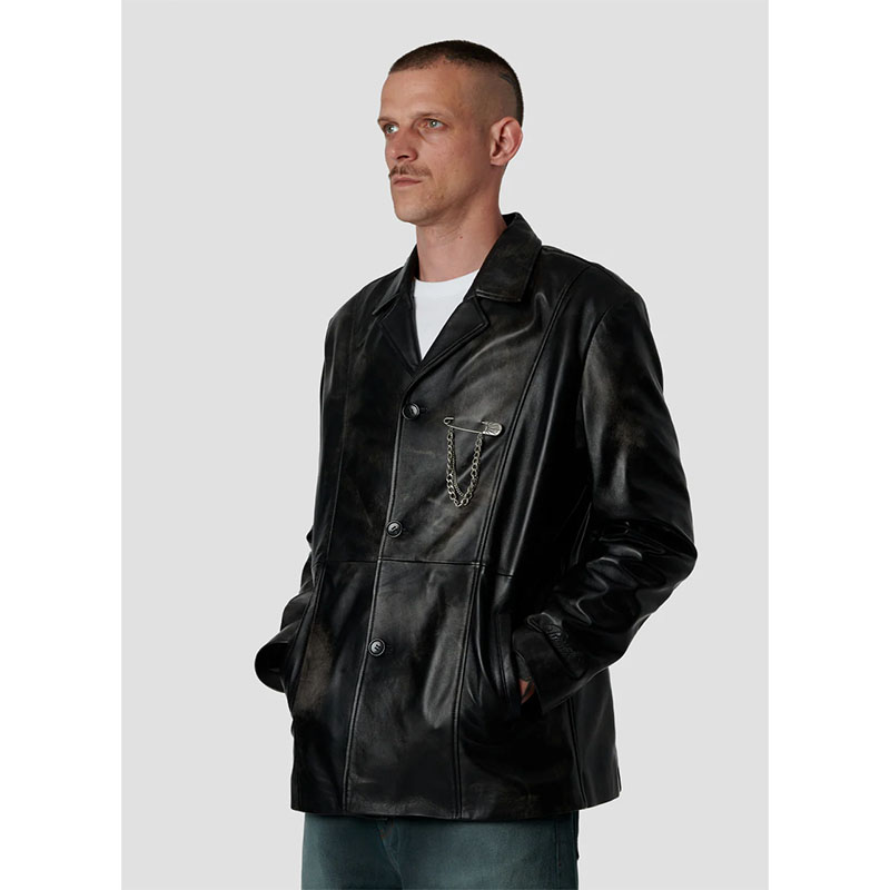 RASSVET(ラスベート)/ THIN LEATHER BLAZER -BLACK-